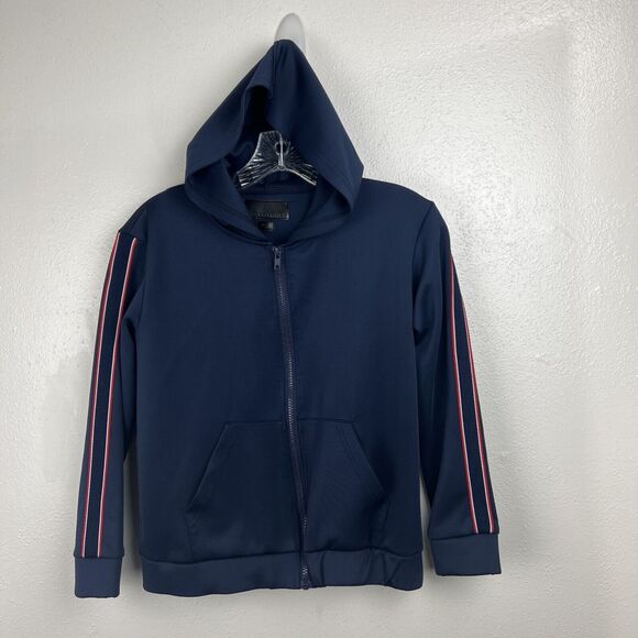 Craft + Flow Varsity Jacket Youth Big Boy 8 Small Navy Zip Front Active Kids - Picture 10 of 11